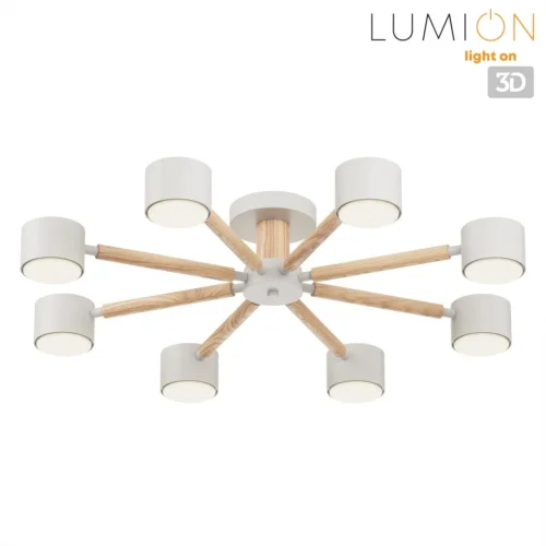 Люстра потолочная Vudi 8306/8C Lumion белая на 8 ламп, основание белое бежевое в стиле скандинавский фото 3