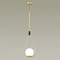 Светильник подвесной Flari 4810/1 Odeon Light белый 1 лампа, основание золотое в стиле классический шар