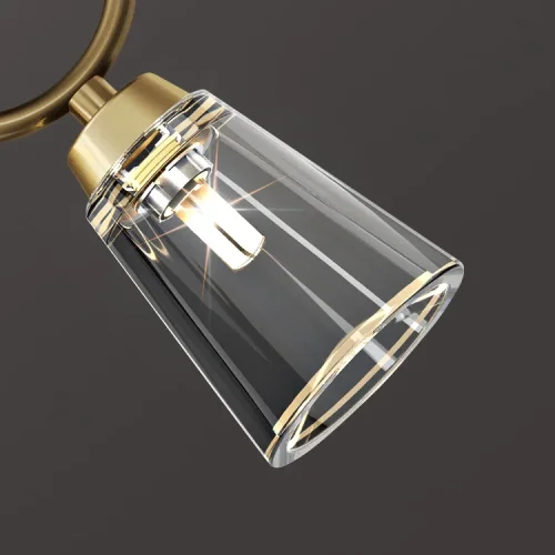 Светильник потолочный ADRIELL CH Brass Black 208131-23 ImperiumLoft прозрачный на 2 лампы, основание латунь в стиле современный фото 6