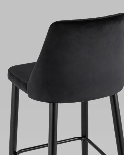 Стул барный Меган велюр черный УТ000025285 Stool Group, чёрный/велюр, ножки/металл/чёрный, размеры - ***** фото 7
