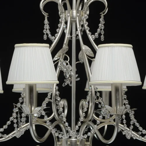 Люстра подвесная Валенсия 299011608 Chiaro бежевая на 8 ламп, основание серебряное в стиле классический  фото 21