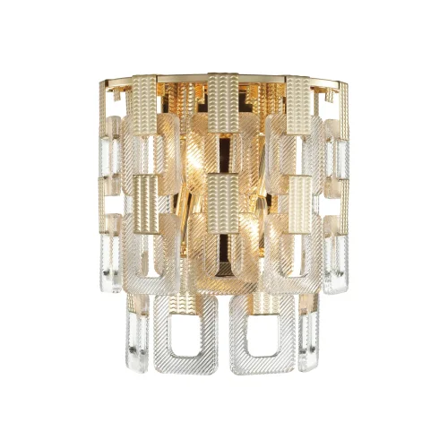 Бра Buckle 4989/2W Odeon Light прозрачный на 2 лампы, основание золотое в стиле современный  фото 2