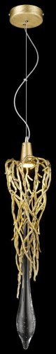 Светильник подвесной Divina WE186.01.503 Wertmark прозрачный бронзовый 1 лампа, основание бронзовое в стиле арт-деко современный 