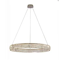 Люстра подвесная LED Madison 0907CL-80CH Milosh Tendence прозрачная на 1 лампу, основание хром в стиле современный кольца