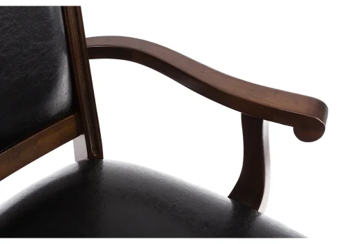 Кресло Drage cappuccino 1611 Woodville, чёрный/искусственная кожа, ножки/массив гевеи дерево/коричневый капучино, размеры - ****650*550 фото 6