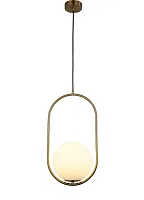 Светильник подвесной Panari LDP 6831-200 WT+MD Lumina Deco белый 1 лампа, основание бронзовое в стиле современный шар