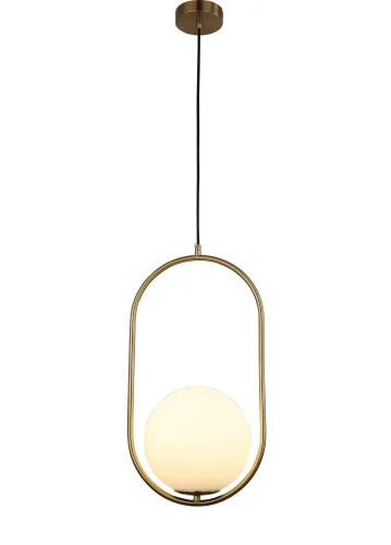Светильник подвесной Panari LDP 6831-200 WT+MD Lumina Deco белый на 1 лампу, основание бронзовое в стиле современный шар