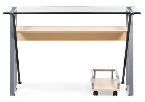 Компьютерный стол Gunar silver gray / clear glass 11976 Woodville столешница прозрачная из стекло фото 8