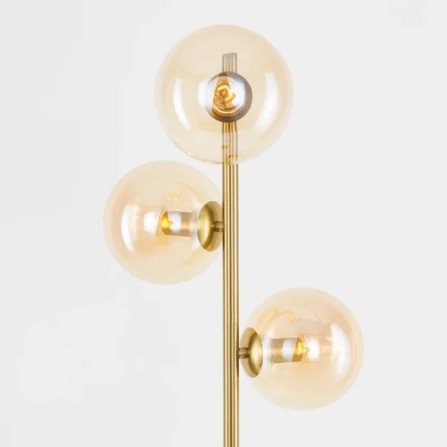 Торшер Лорен CL146933 Citilux молекула шар янтарный 3 лампы, основание бронзовое в стиле современный
 фото 3