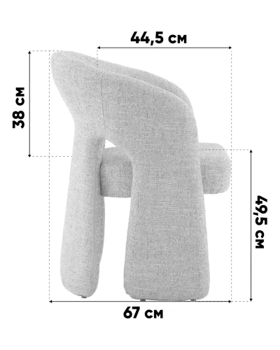 Кресло Bors, кремовый УТ000041681 Stool Group, кремовый/шенилл, ножки/шенилл/кремовый, размеры - *****мм фото 9