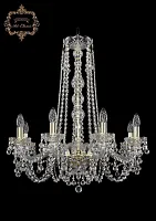 Люстра подвесная хрустальная 11.26.8.220.h-70.Gd.B Bohemia Art Classic прозрачная на 8 ламп, основание золотое в стиле классический 