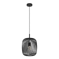 Светильник подвесной Romazzina 900494 Eglo чёрный 1 лампа, основание чёрное в стиле лофт современный 