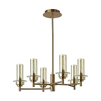 Люстра на штанге Madonna 6554/6C Lumion янтарная на 6 ламп, основание бронзовое в стиле классический 