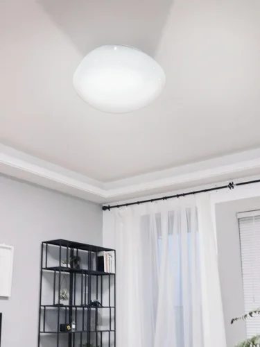 Люстра потолочная LED с пультом Sileras 97577 Eglo белая на 1 лампа, основание белое в стиле современный с пультом фото 2