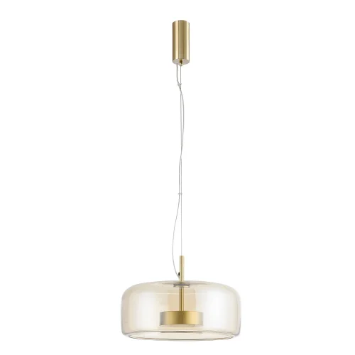 Светильник подвесной LED Reflex 4235-2P Favourite янтарный на 1 лампу, основание матовое золото в стиле современный фото 2