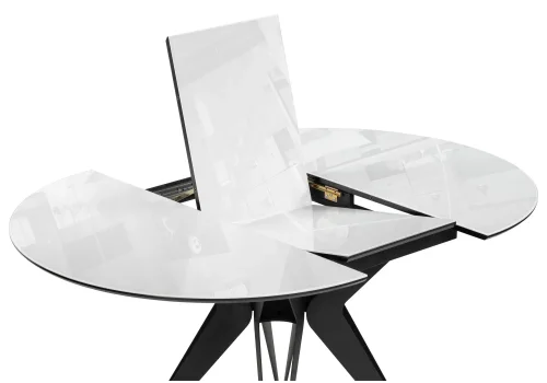Стеклянный стол Рикла 110(150)х110х76 белый / черный 553564 Woodville столешница белая из стекло фото 3