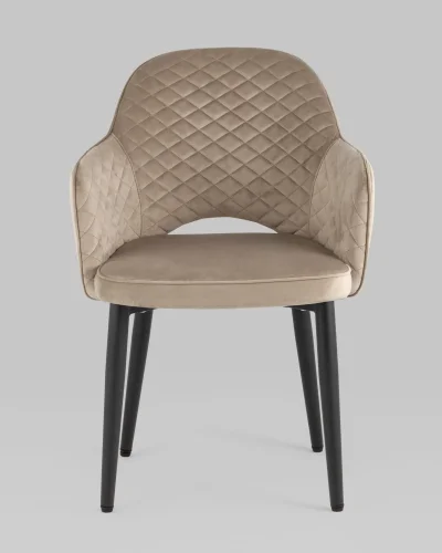 Стул Венера диамант NEW, велюр шампань NP УТ000038907 Stool Group, бежевый/велюр, ножки/металл/чёрный, размеры - *****