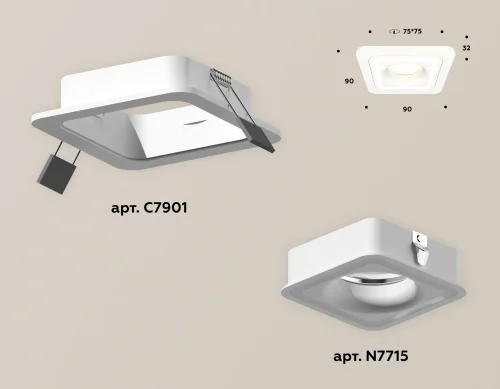 Светильник точечный Techno spot XC7901011 Ambrella light белый 1 лампа, основание белое в стиле современный  фото 2