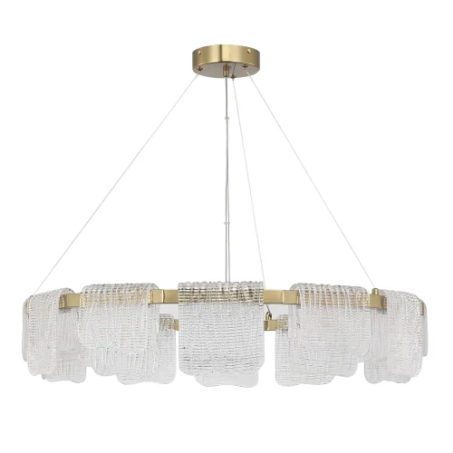 Люстра подвесная LED Voile SL6021.203.66 ST-Luce прозрачная на 1 лампу, основание золотое в стиле современный 