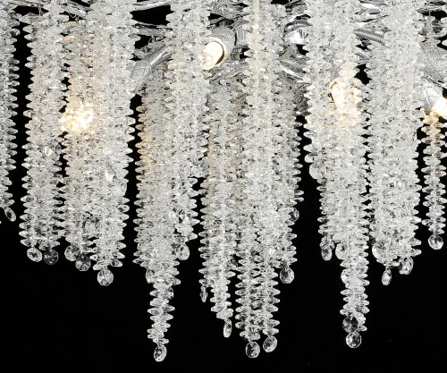 Люстра подвесная Шанти 07871-76D,16 Kink Light прозрачная на 10 ламп, основание серебряное в стиле флористика современный ветви фото 2