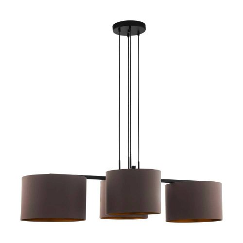 Светильник подвесной Honduras 390093 Eglo коричневый 4 лампы, основание чёрное в стиле современный 
