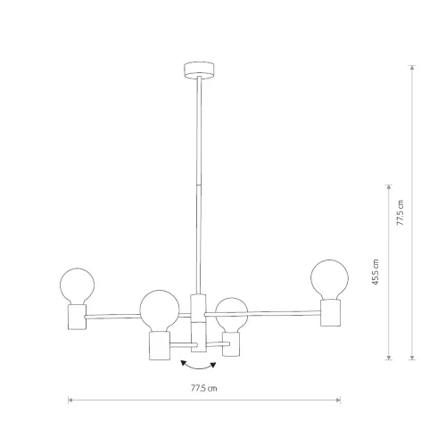 Люстра на штанге Radius 7931-NW Nowodvorski чёрная на 4 лампы, основание чёрное в стиле лофт фото 2 Люстра на штанге Radius 7931-NW Nowodvorski чёрная на 4 лампы, основание чёрное в стиле лофт фото 2