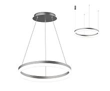 Светильник подвесной LED Тор 08212,12A(4000K) Kink Light матовый никель на 1 лампу, основание матовое никель в стиле современный кольца