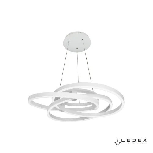 Светильник подвесной LED с пультом Comely 9110-860-D-T WH iLedex белый 1 лампа, основание чёрное в стиле современный хай-тек кольца фото 2