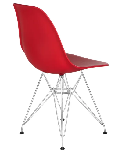 Стул обеденный 638APP-LMZL DSR, цвет сиденья красный (R-02), цвет основания хромированная сталь Dobrin, красный/, ножки/металл/хром, размеры - ****460*535 фото 4