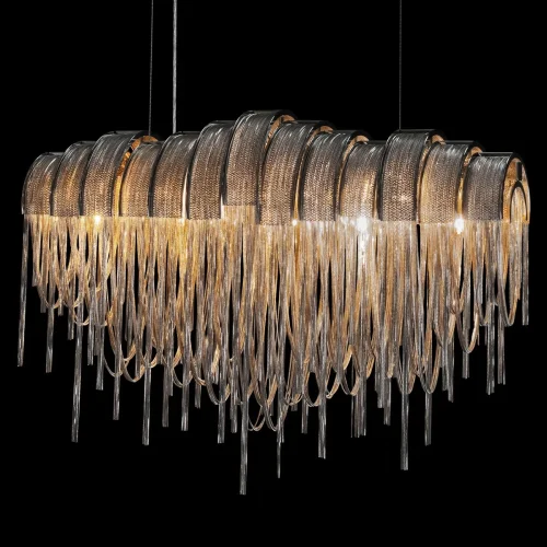 Люстра подвесная Volver 10404/720L SN LOFT IT никель на 5 ламп, основание никель в стиле арт-деко цепочки фото 6