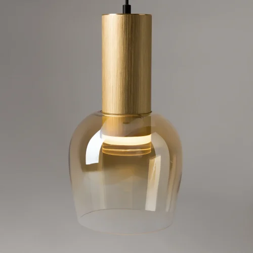 Светильник подвесной LED Smart Casual MOD414PL-L7G3K Maytoni янтарный на 1 лампу, основание золотое в стиле современный фото 6