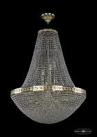 Люстра потолочная хрустальная 19321/H2/70IV G Bohemia Ivele Crystal прозрачная на 22 лампы, основание золотое в стиле классика sp