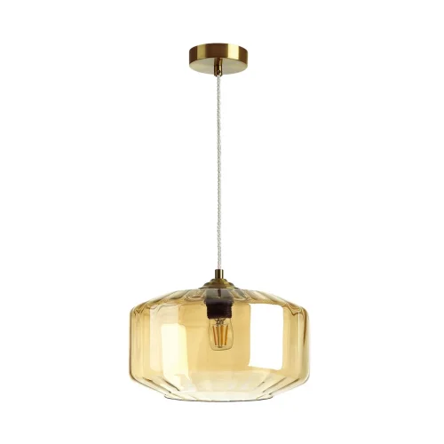 Светильник подвесной Binga 4747/1 Odeon Light янтарный 1 лампа, основание бронзовое в стиле модерн выдувное