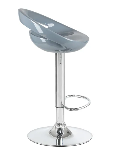 Стул барный набор 2 шт. SET-2 1010-LM DISCO, цвет сиденья серый, цвет основания хром Dobrin, /полимер, ножки/металл/хром, размеры - 790*1000***470*440 фото 4