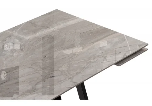 Керамический стол Силлем 120(180)х80х77 dyna fantasico grey / черный 588058 Woodville столешница серая из керамика фото 7