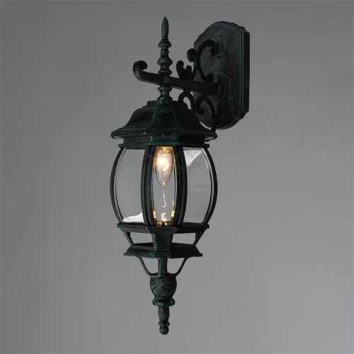 Настенный светильник ATLANTA A1042AL-1BG Arte Lamp уличный IP21 зелёный чёрный 1 лампа, плафон прозрачный в стиле классический E27 фото 2