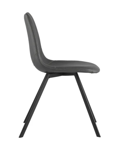 Стул Саксон, кожзам, серый УТ000000648 Stool Group, серый/экокожа, ножки/металл/чёрный, размеры - ****460*535 фото 5