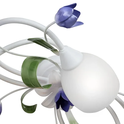 Люстра потолочная V1467-0/6PL Vitaluce белая на 6 ламп, основание белое в стиле флористика фото 2