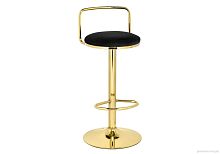 Полубарный стул Lusia black / gold 15681 Woodville, чёрный/велюр, ножки/металл/золотой, размеры - ****380*400