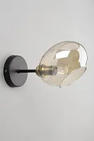 Бра лофт Terlano OML-94301-01 Omnilux прозрачный янтарный 1 лампа, основание чёрное в стиле лофт 