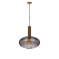 Светильник подвесной Iris 2070-C+BR LOFT IT серый чёрный на 1 лампу, основание медь в стиле лофт выдувное