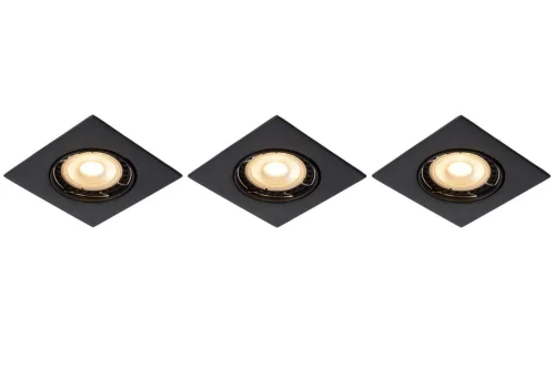 Светильник точечный Focus 11002/15/30 Lucide чёрный 3 лампы, основание чёрное в стиле современный 