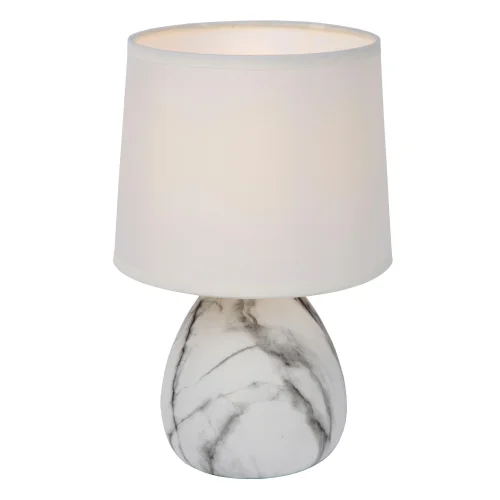 Настольная лампа Marmo 47508/81/31 Lucide белая 1 лампа, основание белое серое керамика в стиле классический  фото 3