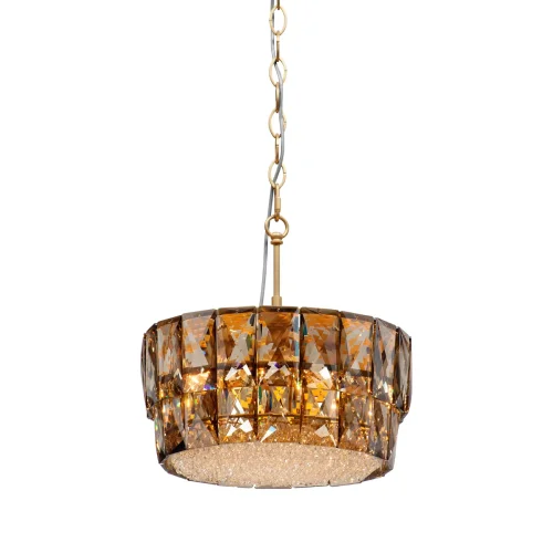 Люстра подвесная V5350-8/5 Vitaluce янтарная на 5 ламп, основание золотое в стиле классический современный 