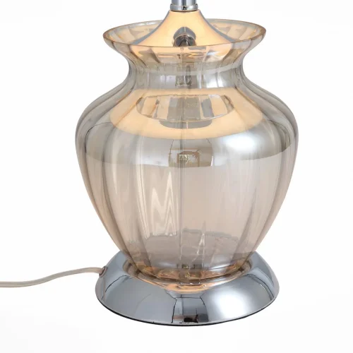 Настольная лампа ASSENZA SL967.104.01 St-Luce бежевая 1 лампа, основание хром стекло металл в стиле классический  фото 2