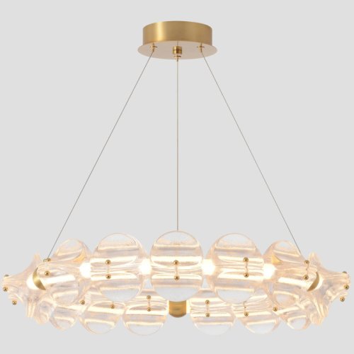 Люстра подвесная ЛЕД RICH SP38W LED Crystal Lux прозрачная на 1 лампу, основание латунь в стиле американский фото 5