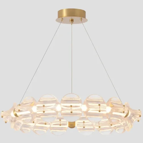 Люстра подвесная ЛЕД RICH SP38W LED Crystal Lux прозрачная на 1 лампу, основание латунь в стиле американский фото 5