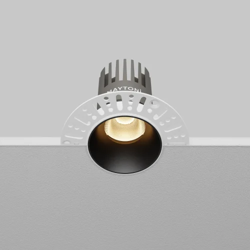 Светильник точечный LED Dip DL124-10W-3K-TRS-B Maytoni чёрный на 1 лампу, основание чёрное в стиле современный хай-тек круглый для затирки фото 6