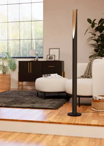 Светильник подвесной LED Camacho 901737 Eglo бежевый коричневый на 1 лампу, основание чёрное в стиле современный хай-тек линейный фото 2 Светильник подвесной LED Camacho 901737 Eglo бежевый коричневый на 1 лампу, основание чёрное в стиле современный хай-тек линейный фото 2