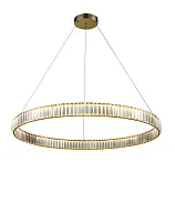 Светильник подвесной LED Woodstock 10920P/1-38W-3000K-D1000 GL-CL iLedex прозрачный 1 лампа, основание золотое в стиле модерн кольца